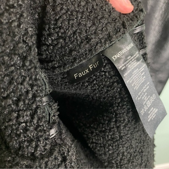 Jonathan Simkhai Windsor Vegan Sherpa Biker Coat Black Braided Long Length‎ XS - Picture 11 of 12